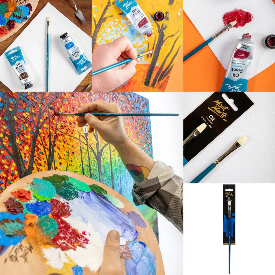 1x Mont Marte High Quality OIL Brush Artist Premium Paint Chungking Bright Brush - image 1 of 1