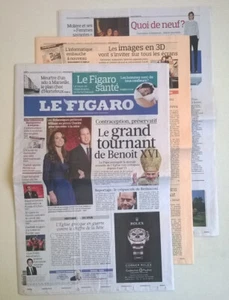 LE FIGARO N°20 624 du 22/11/2010 - Grand tournant de Benoît XVI /Festival Canet - Picture 1 of 12