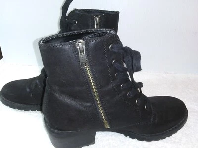 American Eagle Outfitters Womens Black Ankle Boots Side Zip/ Front Laces size 7 - Image 1 of 4