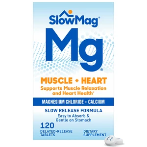 SlowMag® Mg Muscle & Heart Health Tablets, Magnesium Chloride and Calcium, 120ct - Picture 1 of 5