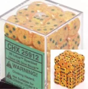 Chessex Dice d6 Sets Lotus Speckled 36 12mm Six Sided Die CHX 25912 - Picture 1 of 1