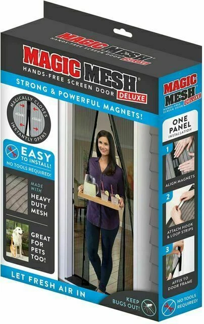 Magic Mesh Deluxe Hands Free Magnetic Screen Door 39"x83" - Black (MM011124)