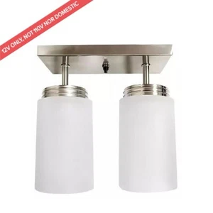 12V LED Ceiling Pendant Light Hanging Lamp RV Camper Interior Brushed Nickel - Foto 1 di 6