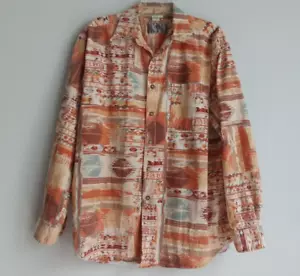 Camisa de algodón azteca occidental The Territory Ahead Southwest LS botón naranja hombres L - Imagen 1 de 4
