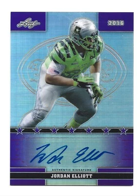 Jordan Elliott AUTOGRAPH /25 San Francisco 49ers 2016 Leaf AUTO Football Texas - Image 1 of 2