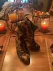 Beau Coops Designer Haircalf Fur Leather Ankle Boots Studded Animal Print 41 10