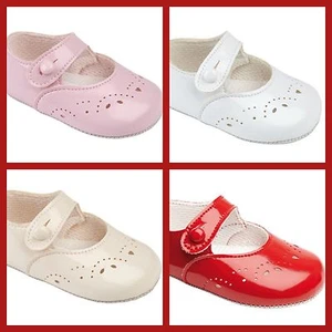 Baypods Baby Blumenmädchen Taufe Party Kinderwagen weiche Sohle Schuhe 0-18 M hergestellt in UK - Bild 1 von 6