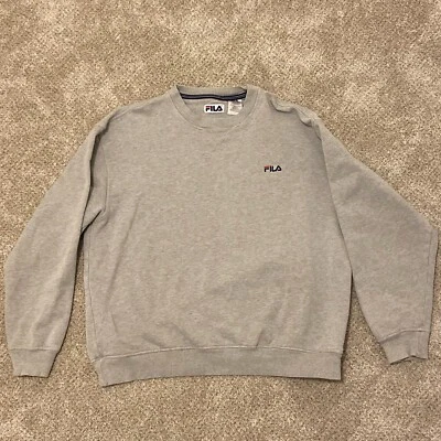 Sudadera DE COLECCIÓN Fila Cuello Redondo Adulto 2XL XXL Gris Acanalado Puño Cintura Algodón LS Foto 1 de 4