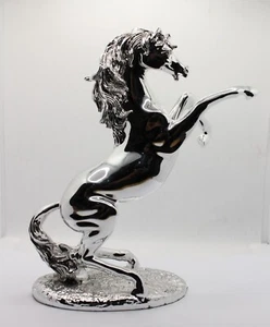 Cheval Cabré Statue Scaramantica Résine D'Argent CM 20 X 9 X H.24 Exploit - Imagen 1 de 6
