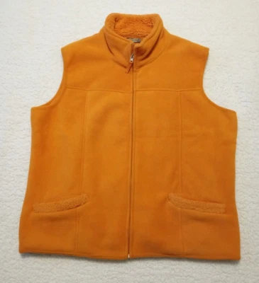 Jane Ashley Women's casual style orange fleece sherpa lined dill zip vest sz 1X - Image 1 of 3