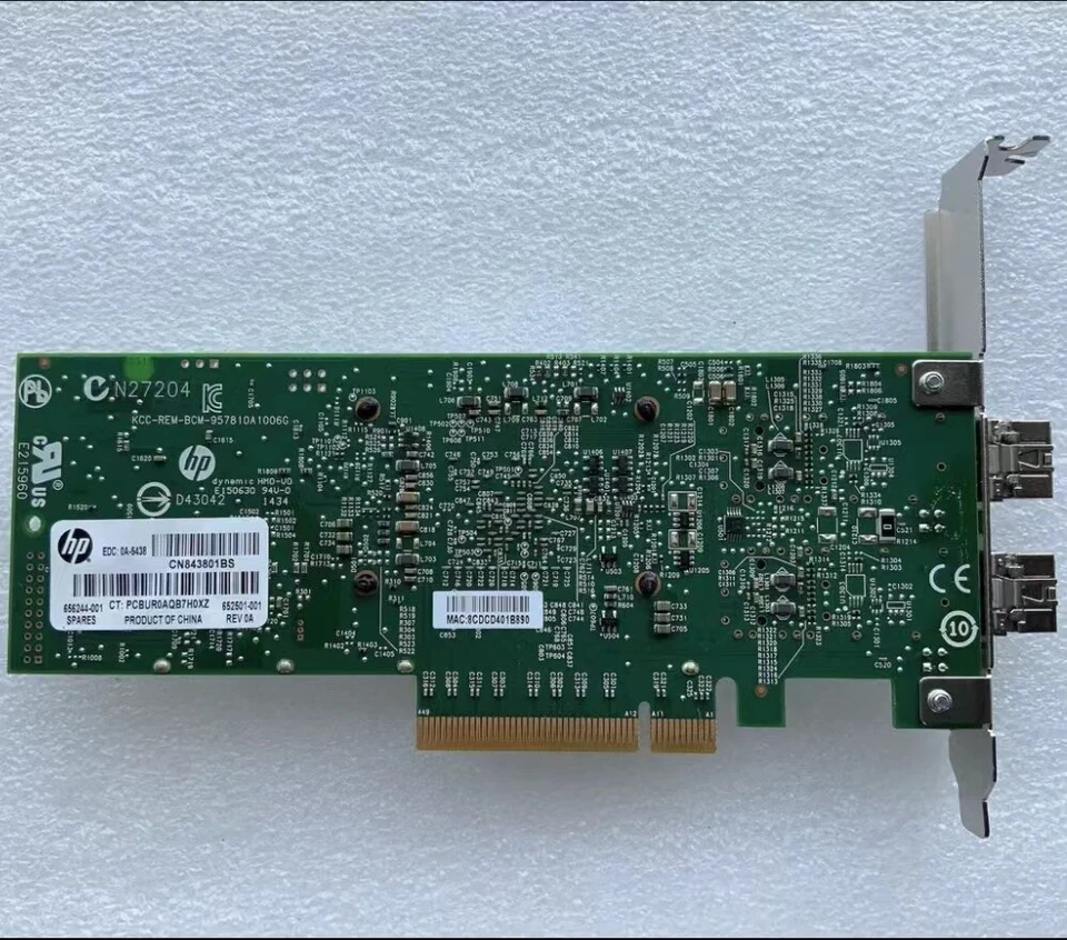 HP HP530SFP+10GB BCM957810A 652501-001 Dual Port 10 Gigabit Fiber Network Card - Image 1 of 1