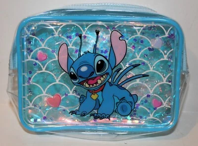 DISNEY Transparente/Transparente PUNTADA Azul Plástico ESTUCHE COSMÉTICO Bolso Escolar con Cremallera Foto 1 de 4
