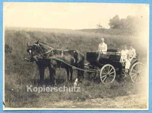 Foto, Pferde-Kutschfahrt einer Familie, mit dem offenen Zweispänner, um 1927 !!! - Bild 1 von 1