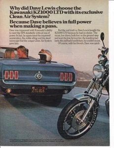RARE 1980 Kawasaki 1000 LTD Line-Up Motorcycle 2 pg Print-Ad / Mustang - Picture 1 of 1