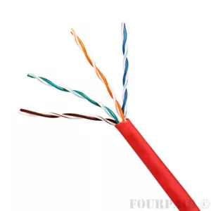 CAT5e Plenum CMP 350MHz Ethernet Cable Red 1000FT - 24 AWG SOLID BARE COPPER - Picture 1 of 1