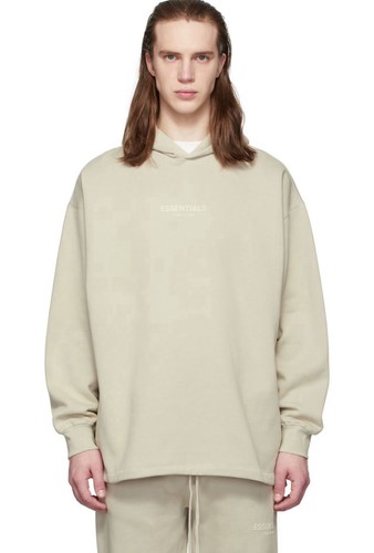 Felpa con girocollo rilassata Fear Of God Essentials colore grano taglia XXL nuova con etichette