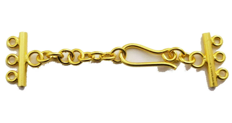 1 SET MUTI STRAND EXTENDER CLASP 3 STRAND 18K GOLD PLATED 827 ATL-260 - Image 1 of 1
