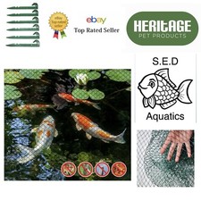 Premium Pond Cover Net, Strong Double Weave, Green, Fine, With Pegs BIRD STOP
