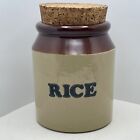 Pearsons Of Chesterfield Rice Stoneware Crock Canister Cork Top Vintage Vg