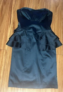 Cue Stunning Green Strapless Boned Pencil Fitted Satin Acetate Dress size 10 - Picture 1 of 7