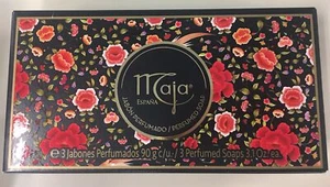 3 Pk MAJA Cleaning Spanish Rose Plum Scented Soap Jabon Love Novelty Gift Aroma - Picture 1 of 3
