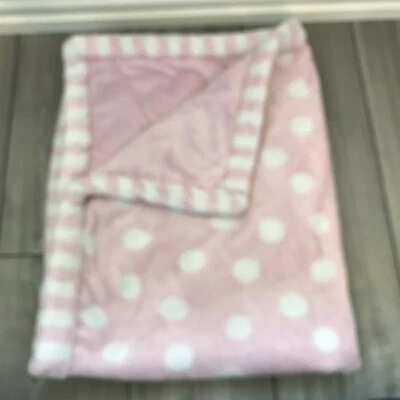 Messages From The Heart Sandra Magsamen Pink White Polka Dot Plush Baby Blanket - Image 1 of 4
