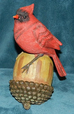 ПРЕКРАСНАЯ РЕЗИНОВАЯ КАРДИНАЛЬНАЯ ПТИЦА НА ЖЕЛУДЕВОМ ОРЕХЕ! ПОЛКА СИТТЕР! РОЖДЕСТВО - Изображение 1 из 3