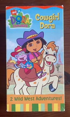 VHS Cowgirl Dora the Explorer Video Tape 2 Wild West Adventures EUC 2003 Nickel - Image 1 of 4