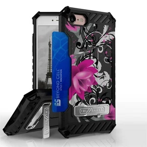 Funda híbrida a prueba de golpes Lotus + cubierta de vidrio templado para modelo iPhone (4,7") - Imagen 1 de 6