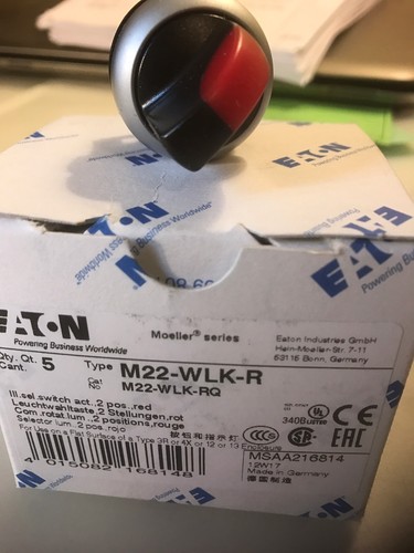 MOELLER. EATON. Selector SWITCH 2 Position. Spring. Return ...