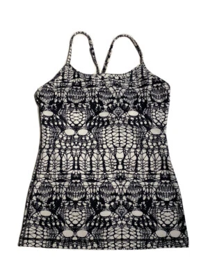 Camiseta sin mangas Lululemon Athletica talla 6 Power Y gris/negro encaje glaciar Foto 1 de 4