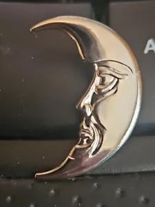 Broche Cara Media Luna Tono Plateado Media Luna Luna Sombrero Tie Tac Pin - Imagen 1 de 2