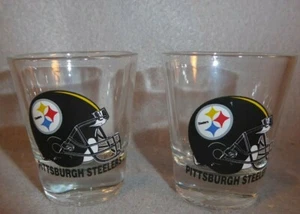 2 Pittsburgh Steelers NFL Football Helmet Shot Glasses Vintage by Hunter Mfg - Picture 1 of 5