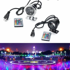 Garden Pool Submersible Spotlight RGB LED 10W Underwater Pond Lights Fountain - Picture 1 of 14