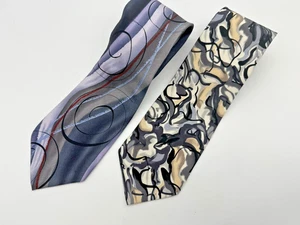 Lote de 2 Corbatas de Seda Jerry Garcia Psicodélicas Grateful Dead Arte Abstracto De Colección - Imagen 1 de 8