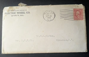 1916 Electric Wheel Co Quincy IL Letters w Envelope Price List Farm Truck Wheels - Picture 1 of 9