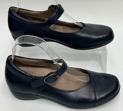 Dansko Fawna Womens EU 37 US 6.5-7 Navy Blue Leather Mary Jane Comfort Shoes - Image 1 of 4