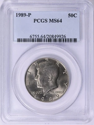 1989 D Kennedy Half Dollar PCGS MS64 - Image 1 of 3