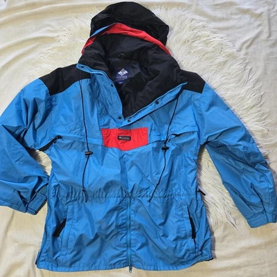VTG 90s Columbia Sportswear Mens Size Large Blue Pullover Jacket Retro Hooded  - Image 1 of 4