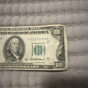 1950 B Series  $100 Dollar Bill Crisp TRINARY serial  - Picture 1 of 6