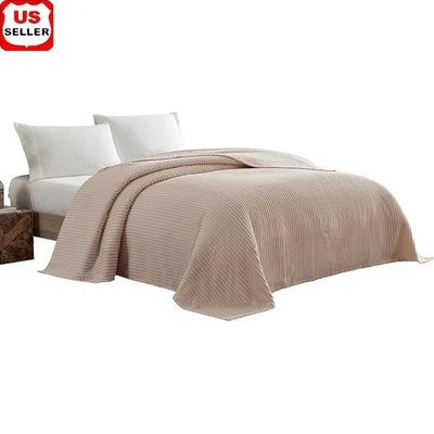 Chenille Bedspread Solid Color Lightweight Cotton Bedding Elegant Bedroom Decor - Image 1 of 4