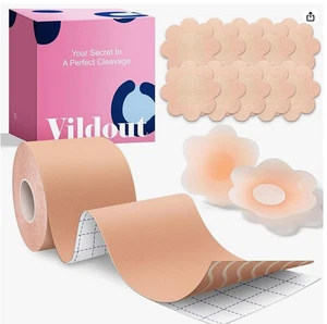 Boob Tape Kit - Boobtape per Sollevamento Seno con Petali e Coperture, Adesivo Traspirante - Foto 1 di 7