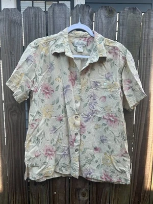 Blusa Camisa Selene Sport L Oyster Abotonada 100% Seda Noil Crudo Seda Nubby Foto 1 de 4