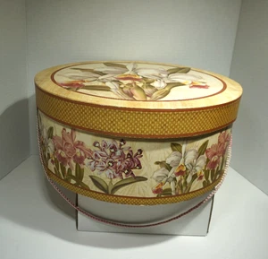De colección 2005 Tina Higgins Tri Coastal Design Sombrero Caja Flor Oquídeos - Imagen 1 de 21