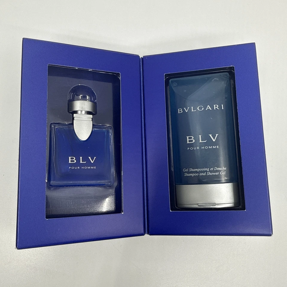BVLGARI BLV Pour Homme 0.17oz/5ml  & 1oz/30ml Shower/Shampoo gel Travel set NIB  - Image 1 of 1