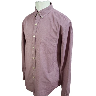 J.Crew Men's Size L Red Micro Check Cotton Long Sleeve Casual Shirt - Image 1 of 4