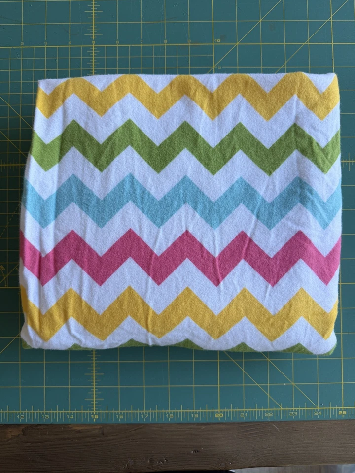 Riley Blake Designs Chevron Pink Yellow Blue Green 100% Cotton Flannel 2 Yards  - Image 1 of 3
