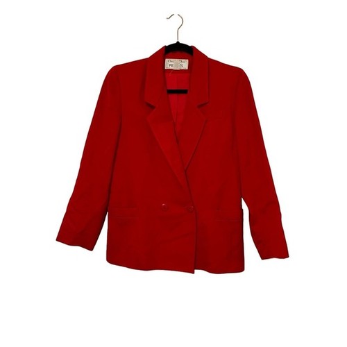 Blazer doppiopetto rosso pura lana Christian Dior The Suit Petites vintage 6