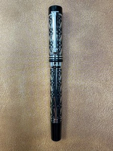Laban Labrados Silver and Black Pattern 5 Rollerball Pen (No Box/Papers) - Picture 1 of 11