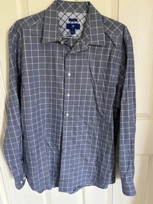 Egara синий клетку рубашка не железо кнопка платье рубашка мужская XLT отличный вид - Изображение 1 из 3